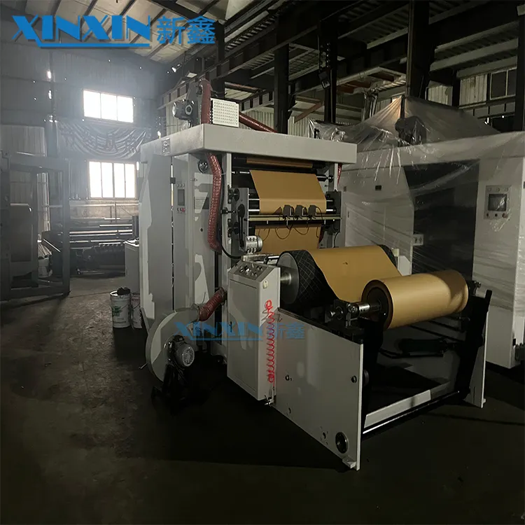 XINXIN flexo sticker roll to roll paper flexographic printing machine with slitting unit