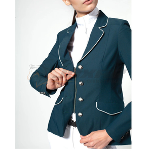Cómoda chaqueta Ecuestre para mujer diseñada con forro de control de humedad de tela elástica transpirable de corte Delgado - Product Image 5