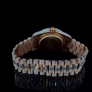 Montre à quartz élégante unisexe en acier inoxydable de style indien avec diamants, luxe et mode, 42 mm, pour mariages, festivals, tenue de bureau, garçons - Product Image 3