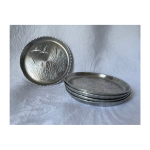 Sous-verre en acier moderne avec 5 sous-verres Design rond élégant pour une forme ronde et une couleur naturelle au meilleur prix - Product Image 1