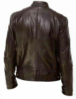 Blouson de moto en cuir personnalisable en gros, avec logo avant en toile, coupe-vent, chaud, grandes tailles, streetwear pour hommes