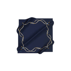 Navy Blue Digital Printed Silk <b>Square</b> <b>Scarf</b> Vintage Designer Pattern - Product Image 1