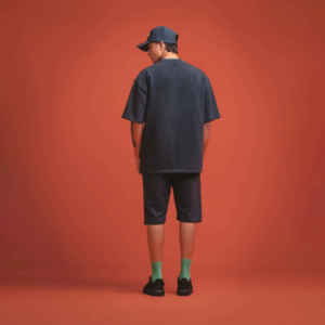 Camiseta gráfica Vintage de gran tamaño personalizada para hombre, 300 gramos, 100% algodón, ropa de calle sólida, ropa de talla grande, ajuste holgado negro - Product Image 3