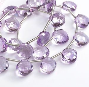 Perles de poire à facettes en améthyste rose naturelle pour la fabrication de bijoux collier double coupe perles coupées à carreaux - Product Image 2