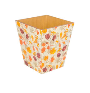 Standing Wooden Abstract Print Enameled Waste <b>Bin</b> - Product Image 2