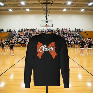 Camiseta de Manga Larga Coquette Cheerleader con Lazo Naranja para Animadoras, Equipamiento Deportivo - Product Image 3