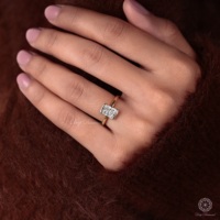 Bague de fiançailles en diamant de laboratoire taille Radiant, or 14K, sertie demi-cerclée, solitaire 1,75 carat, minimaliste et délicate, certifiée IGI, pour demande en mariage
