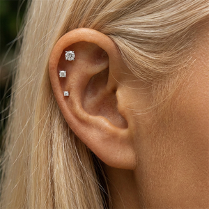 <span class=keywords><strong>Orecchini</strong></span> a perno unisex in argento sterling 925 stile minimalista Ins, con moissanite a 4 griffe incastonata a castone, 2mm 3mm 4mm - Product Image 4