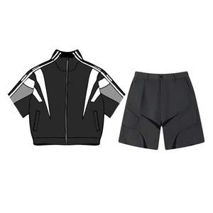 Veste coupe-vent brodée à la mode personnalisée, ensemble solide et chaud avec fermeture éclair fine et coupe-vent - Product Image 2