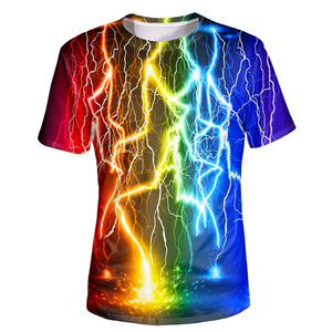 Men's 3D Printed Short Sleeve Summer T-<b>Shirt</b> Colorful O-Neck with Solid Pattern - Product Image 6