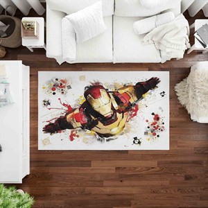 Alfombra estampada con diseño de Iron Man de Marvel, lavable a máquina, gruesa, antideslizante, suave y no tejida. - Product Image 2