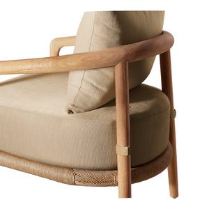 Fauteuil de jardin en teck artisanal, fauteuil en corde tressée imperméable avec coussins anti-UV pour espaces de vie extérieurs de luxe - Product Image 5