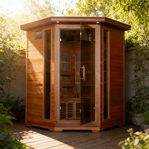 Sauna Infrarroja de Cedro para 3 Personas - Sauna de Bienestar y Desintoxicación Energéticamente Eficiente para Uso en Interiores/Exteriores - Product Image 2