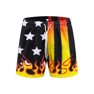 Logo personnalisé Pantalon court droit à séchage rapide pour homme Short de sport en maille de basket-ball uni Short en maille vierge pour homme - Product Image 2