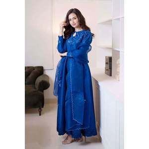 Conjunto de traje para mujer Blue Shadow Kalidaar con dupatta - Product Image 3