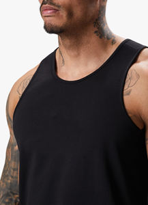 Camiseta sin mangas retro joven para hombre al por mayor, camiseta sin mangas con capacidades elásticas transpirables de 4 vías de color saúco fabricada en Pakistán - Product Image 4