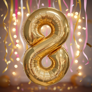 Globo de Fiesta con Forma de Número 8, Color Dorado Champán, 1 Metro, de Helio, Inflable, Decoración para Fiestas - Product Image 3