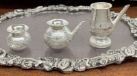 Nouvel arrivage Lota allemand en argent gravé à la main avec tuyau pour Pooja Kalash pour cadeau, décoration de Temple de maison de culte
