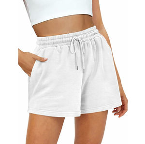 Pantalones cortos de chándal negros sólidos personalizados para mujer al por mayor, pantalones cortos ajustados de algodón 100% transpirables de secado rápido para correr - Product Image 4