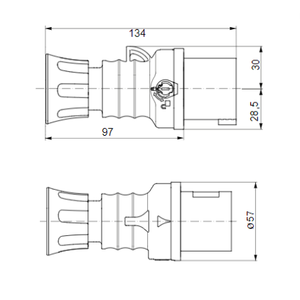 Spina e presa mobile blu industriale 2P + T 16A monofase 220V IP44 GW60004H - Product Image 2