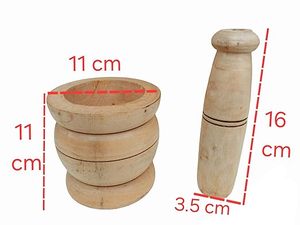 Mortero y Maja de Madera de Fabricante Confiable para Moler Hierbas y Mezclar Especias, Utilizado por Cocineros Caseros y Profesionales - Product Image 5