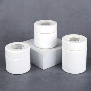 Pot de rangement cosmétique en verre opale blanc de luxe, durable, de qualité alimentaire, personnalisé, avec loupe, à l'épreuve des enfants et des UV, pour poudre libre – Vente en gros - Product Image 2