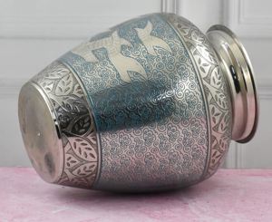 Urne funéraire en métal argenté, élégante et durable, pour cendres humaines, souvenir commémoratif pour adultes. - Product Image 3