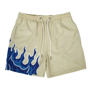Shorts d'été personnalisés écologiques décontractés à séchage rapide et respirants en maille pour hommes, avec impression par sublimation et cordon de serrage pour le basketball - Product Image 1