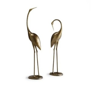 Uper-par de esculturas de grúa de latón para decoración del hogar, artesanías de lujo, decoración - Product Image 1