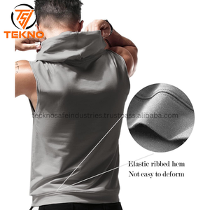 2025 Top Quality Breathable Casual Fitness <b>Sleeveless</b> <b>Hoodie</b> Sport Wear <b>Sleeveless</b> Solid Color Pullover Men Gym Hoodies OEM - Product Image 5