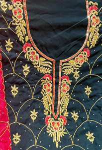 Trajes de seda bordados a mano sin costuras de diseñador moderno para mujer Moda India-Estilo tradicional avanzado para fiestas - Product Image 2