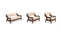 Kusum Art Sheesham-Holz Ledersofa-Set für Wohnzimmer, Hotel, Restaurant, Lager, Villa, Esszimmer, Modernes Design, Exportqualität