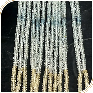 Cuentas de piedra de Aguamarina Natural de grado AAA Rondelle multifacético 3mm tamaño aproximado 14 pulgadas hebra para la fabricación de joyas - Product Image 2