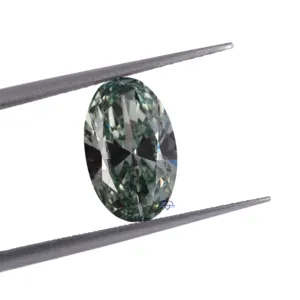 Новейшее производство ювелирных изделий в лаборатории, выращенные свободные алмазы яркого зеленого цвета и овальной огранки 2,38 ct с высоким качеством vvs прозрачность
