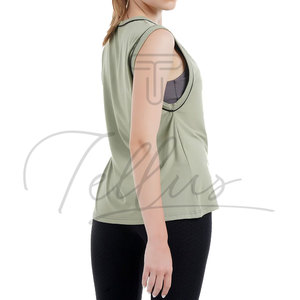 Camiseta sin Mangas de Punto para Mujer, de Primera Calidad, Ajuste Holgado, Ecológica, de Secado Rápido, con Logotipo Frontal, Ropa Deportiva para Gimnasio - Product Image 4