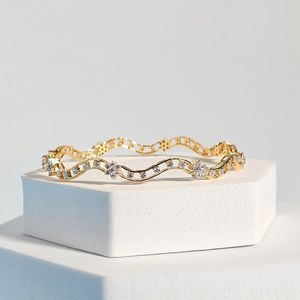 กำไลเพชรสำหรับปลูกในห้องปฏิบัติการอัญมณี3ct ทรงกลมกำไลทอง14K สีเหลืองทองสำหรับผู้หญิงเครื่องประดับจากผู้ผลิต - Product Image 2