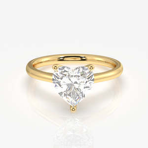 Bague de fiançailles solitaire en diamant taille cœur cultivé en laboratoire avec or 14 carats, accessoire de mariage unique et élégant - Product Image 1