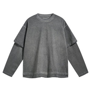 เสื้อยืดแขนยาวสไตล์วินเทจสำหรับผู้ชายน้ำหนักเบาออกแบบได้ตามต้องการ - Product Image 5