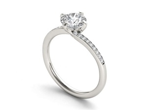 Anillos de Compromiso de Diseño Personalizado de Alta Calidad en Oro Blanco, Estilo Moderno, Diamantes VVS de Corte Brillante Cultivados en Laboratorio, Certificación IGI, para Boda - Product Image 5