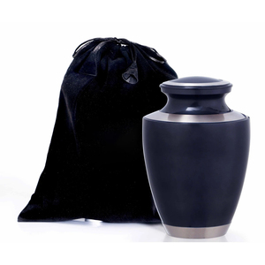 Urna Funeraria Moderna Hecha a Mano de Aluminio Azul Plateado para Adultos, Recipiente Decorativo de Metal para Cenizas, Recuerdo Conmemorativo para Entierro - Product Image 4