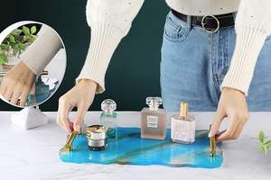 Bandeja de Resina a Precio Económico con Posavasos a Juego, Acabado Pulido, Juego de Servir para Bebidas, Aperitivos y Uso Diario - Product Image 6