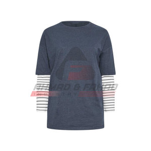 Camiseta de algodón y poliéster de doble capa para mujer de alta calidad Impresión de logotipo personalizado Último diseño informal de verano - Product Image 1
