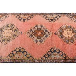 พรมตุรกี ขนาด 4.1x9 ฟุต พรมวินเทจ พรมขนสัตว์ลายพิมพ์สัตว์สีชมพู - Product Image 3
