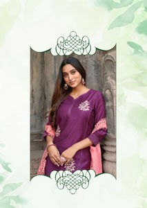 Chanderi <b>Kurtis</b> with Handcrafted Thread Design Indian & Pakistani Casual & Party Wear - Product Image 4