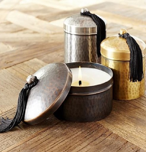 Pots à bougie en métal uniques et festonnés en or et en cuivre. Délicat et élégant, disponible au prix de gros - Product Image 2