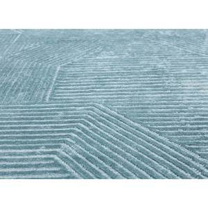 Tapis en laine et soie de bambou noué à la main bleu azalée, motif géométrique abstrait, pour la maison, le couloir, rectangulaire, patchwork AIWB-3061 pour adolescents - Product Image 3