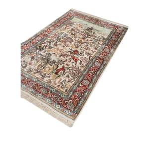 Alfombras de Seda Anudadas a Mano Gulmarg Ivory Pae-6397 con Diseño Novedoso para Uso Doméstico - Product Image 2