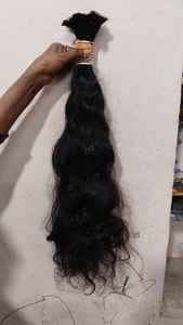 Cheveux humains Remy indiens 100% non traités, cuticules alignées, donneur unique, luxe naturel, double trame machine, en vrac - Product Image 3