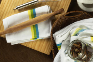 Toalla de hueso de arenque de algodón 100% para el hogar, playa, Cocina, Restaurante infantil, microfibra de lino sostenible tejida de Color Turquesa - Product Image 6