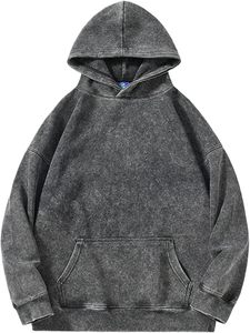 Sweat à capuche pour homme, collection hiver 2025, avec logo personnalisé, effet délavé, 100% coton de haute qualité, fabriqué au Pakistan, séchage rapide, respirant, motif uni - Product Image 6